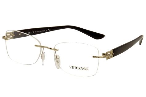 versace eyeglass frames with crystals|Versace rimless eyeglass frames.